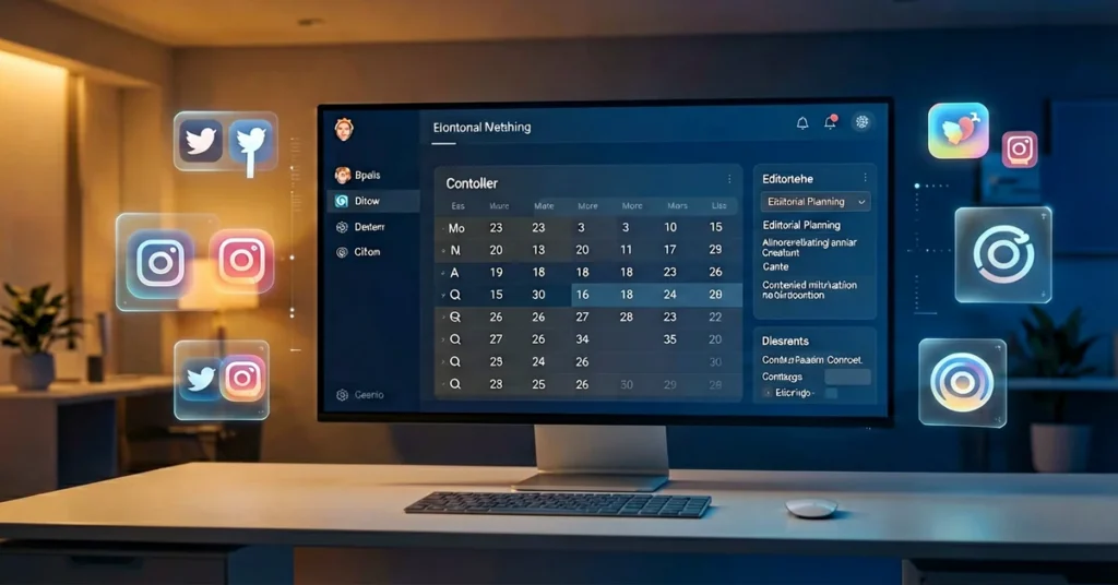 AI Agent content marketing workflow with multichannel distribution dashboard