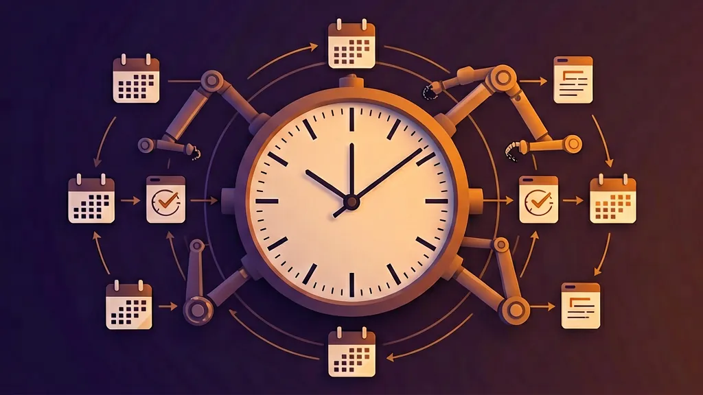 AI automated workflow with scheduled task execution on a clock system