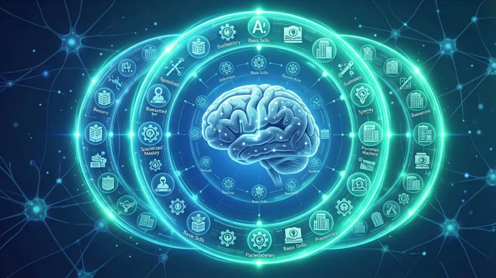 AI skill system growing and learning business processes over time