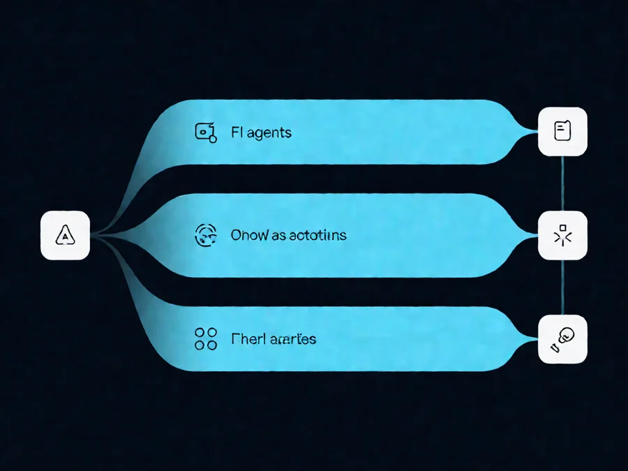 Parallel orchestration pattern diagram showing one input splitting into three concurrent streams that merge back