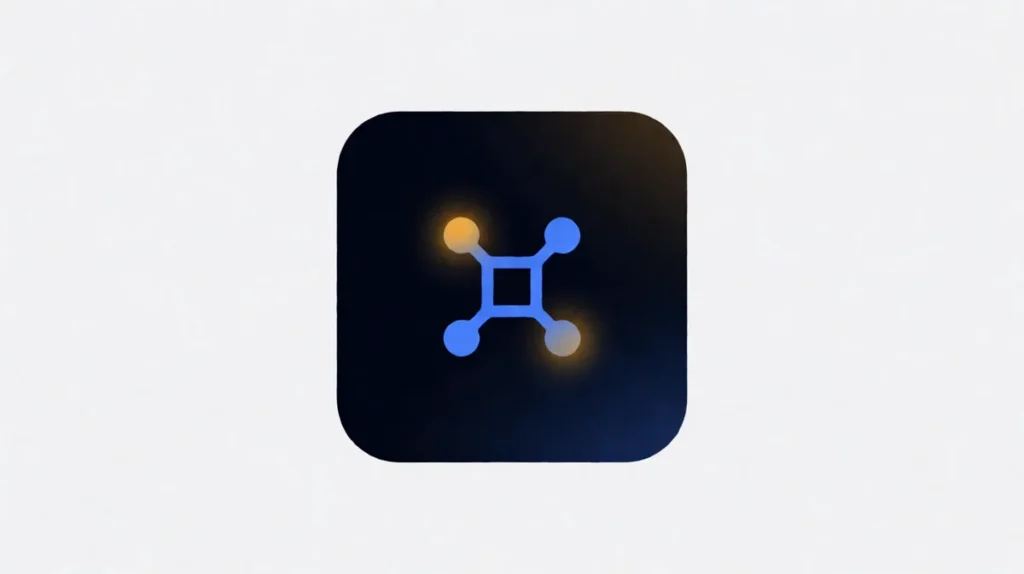 Minimalist AI agent architecture icon on dark background for production deployment guide