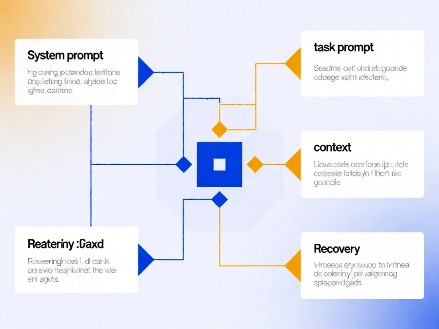 Prompt engineering workflow diagram showing system and task prompt components