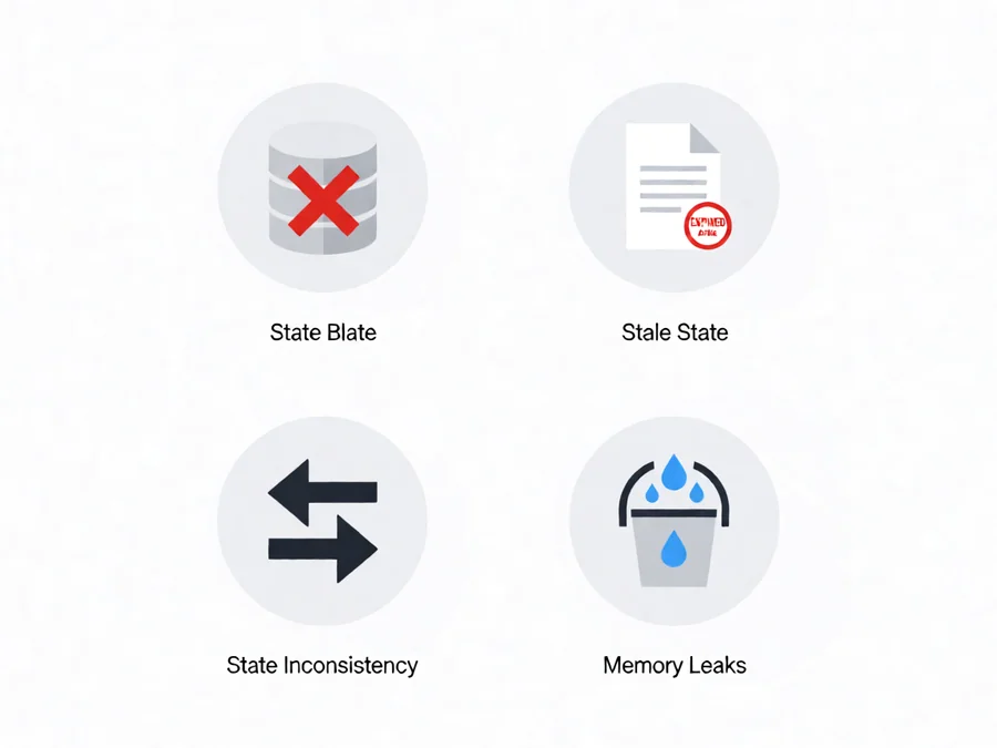 Four common pitfalls in agent state management: bloat, stale state, inconsistency, memory leaks