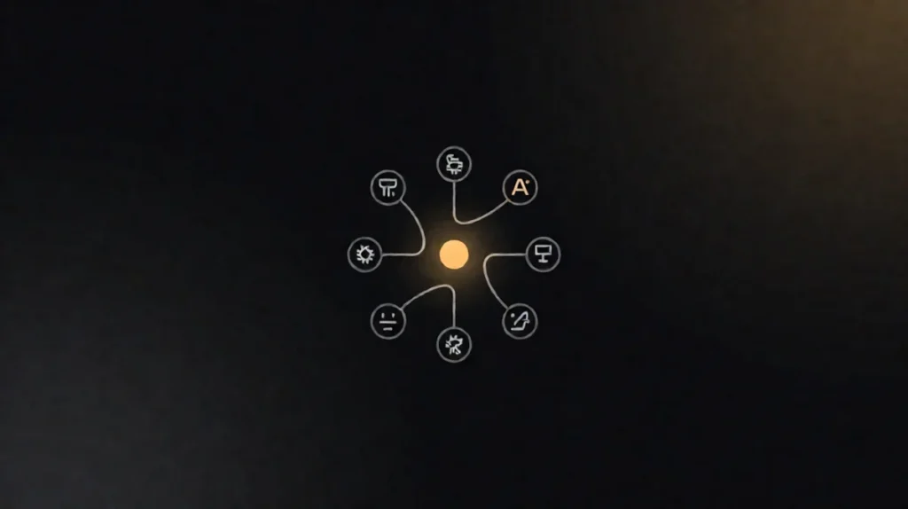AI agent tool use featured illustration with neural node and API connections